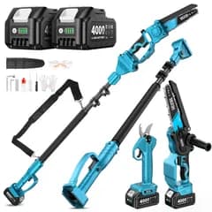 ☆新品☆【2026新型】SEESII たかえだ 電動チェーンソー 8インチブラシレスハンディソー 高枝切りバサミ 充電式剪定ばさみ 1台4役 4.0Ah大容量バッテリー2個 強力 電動のこぎり 電動バサミ 軽量 コードレス オイル注ぎ機能 延 b41ad03f