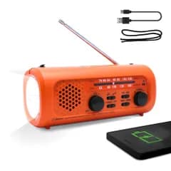 ドリテック(dretec) 10年保管できる防災ラジオライト 防災グッズ スマホ充電可能 単三電池･手回し充電･USB充電3way電源 type-Cケーブル付属 AM/FM/ワイドFM対応 災害用 非常用 多機能 白色LED･サイレン･吊り下 ba996b6a