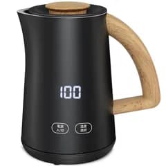 電気ケトル 電気ポット 小型 7段階温度調節 0.8L 一人暮らし 二人暮らし 湯沸かしケトル ディスプレイ 900W 2時間保温 二重構造 触れても熱くない 急速沸騰 空焚き防止機能 熱湯 お茶 ミルク コーヒー マットな質感 ブラック PSE認証済み  1