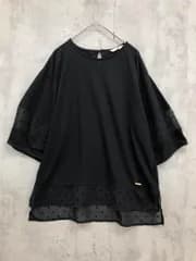 keitto ケイット 布帛 切り替え ランタンスリーブ カット プルオーバー 黒 ■◆ レディース