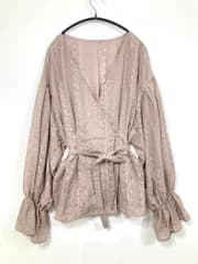 CLASSICAL ELF クラシカルエルフ 前後2wayキャンディースリーブカシュクール ブラウス シャツ sizeM/モカ ■■レディース