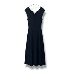 美品 UNIQLO mame kurogouchi ユニクロ マメクロゴウチ 3D ニットワンピース ロングワンピース ノースリーブ  レディース サイズM　ブラック 春 ゴーゴー古着久喜倉庫店 23 No.K1979