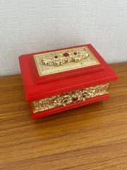R【レトロ】ジュエリーケース オルゴール稼働 エリーゼのために 国産 昭和レトロ ミラー付き 保管品