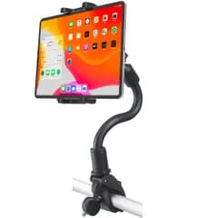 woleyi フィットネスバイク タブレット ホルダー アームタブレットスタンド スマートフォンホルダー ハンドルバー ポール 取付 サイクリングバイク フィットネスバイク エクササイズバイク 自転車 ベビーカー マイクロフォン 360度回転 安定性 取り付け