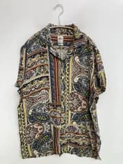 ZARA ザラ シャツ/ブラウス L オープンカラー 半袖 ペイズリー柄 その他総柄 ミドル丈 メンズ