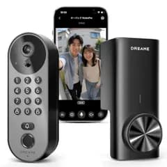Dreame スマートロック Vision Pro スマートキー オートロック カメラ付き 玄関ドア 後付け AI指紋認証 Wi-Fi直結 2K見守り ドアベル一体型 工事不要 Alexa/Google Assistant対応/ 8fcc230a