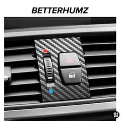 BMW X3 F25 X4 F26用カーボンセントラルエアコンコントロール緊急点滅ボタンフレームトリムステッカー車内アクセサリー