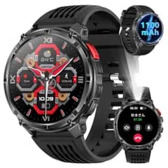 【新品】スマートウォッチ ChatGPT搭? 1100mAh高?航長持ちバッテリー 軍用規格 高輝度懐中電灯 iPhone対応 アンドロイド対応 1.7インチ高精細ディスプレイ スポーツウォッチ 100+運動モード 睡眠管理 活動量計 IP6 5a2e18b3