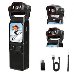 【新品】アクションカメラ 4kウェアラブルカメラ Vlogビデオカメラ ボディカメラ6軸 手ブレ補正 1.69インチタッチモニター 回転レンズ 160度広角小型 WiFi スマホ連携 バッテリー寿命5時間 縮時撮影 早い動きの撮影 循環録画  4e144bf3