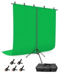 HEMMOTOP Web会議用 グリーンバック クロマキー スタンド 220x240cm 拡張型 【横幅延長 Zoom画面が簡単に収める】 リモート背景スタンド テレ―ワーク テレビ会議 オンライン飲み会に適用 グリーンスクリーンスタンド 強力クリッ 国内発送