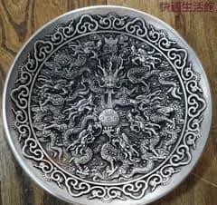 銅 細工 九龍戯珠 銅皿 銅盤 装飾品 工芸品 美術品 置物zw519zw519