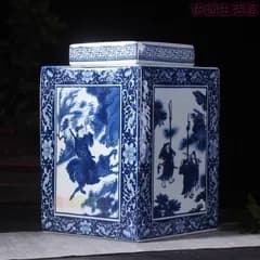 中国美術 青花磁器茶筒zw519zw519