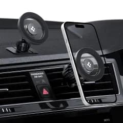 Spigen スマホホルダー 車【2-in-1 構成】強力なマグネット内臓 MagSafeリング付属 追加ダッシュボードマウント付き スマホスタンド 車載 iPhone 17/16/15/14/13/12シリーズ Galaxy S26シリーズ Pix ...