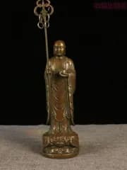 仏教美術   仏像  九華山地蔵菩薩立像 小仏像 銅 製 銅器zw519zw519