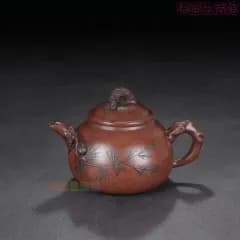 中国茶器 宜興  紫砂壷  茶壺  煎茶道具  松針壺zw519zw519