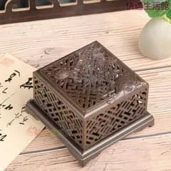 四方茶道禅意檀香炉 焚火香炉 茶道具 装飾品 工芸品 美術品 置物zw519zw519