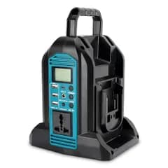 2口インバーター マキタ18Vリチウムイオンバッテリー対応 AC350W/DC/3-USB/1-type-c出力/LEDライト付き ポータブル電源 18v対応 | 車中泊 キャンプ アウトドア 防災グッズ 地震対策 停電時に非常用電源 【バッ e24ed3fe