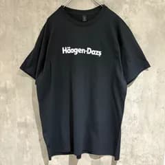 【M・L・XL】企業ロゴ　ハーゲンダッツ　Tシャツ　バニラ　ブラック　DJ　90S ヴィンテージ好きの為に