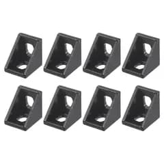 uxcell 内側コーナーブラケットガセット 20x20x17 mm 2020アングルコネクタ 2020シリーズアルミ押出プロファイル用 ブラック 8個