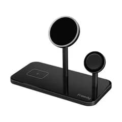 【 新品 未開封 】   KOMATECH Freedy マグネット 3in1 ワイヤレスチャージャー スタンド Freedy ブラック ［USB Power Delivery対応/ワイヤレスのみ/GaN(窒化ガリウム) 採用］ EA1205 未使用 送料無料