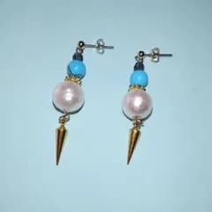 【169】ハンドメイド　ピアス　ターコイズブルー