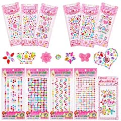DIY用品 携帯電話装飾 ネイルアートパーツ カラフル 手芸用品 キラキラ フェイスステッカー 11枚セット 祝日の贈り物 シール ラインストーン girldate