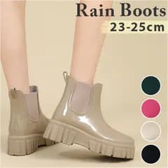 ☆ 37(23.5cm) ☆ レインブーツ ショート pmyrains008 レインブーツ ショート レディース レインシューズ 長靴 レイン ブーツ ショートブーツ 防水 一体成型 滑り止め 雨靴 雨 雪 サイドゴア 通学 通勤 おしゃれ かわいい シンプル