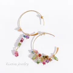 〜bonbon〜 キャンディーカラーのアシンメトリーピアス