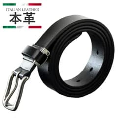 ベルト 本革《4ブラック》 新品 未使用 レザー イタリアン メンズ レディース ビジネス スーツ バンド 牛革 カット可能 サイズ調節 【G1X】【メール便3】 ファッション