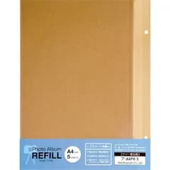 （まとめ買い）ナカバヤシ フエルアルバム替台紙 ビス式 2穴 A4 プラコート台紙(クラフト) 5枚 ア-A4PR-5-KR 【×3セット】