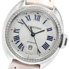 カルティエ CARTIER W4CL0005 クレ ドゥ カルティエ デイト ダイヤベゼル 自動巻き レディース良品_826682