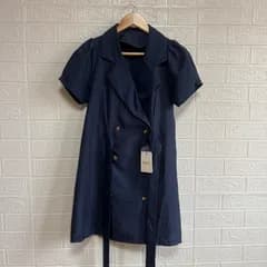 GRL グレイル tg492 トレンチ風 バックリボン ワンピース 【未使用品】 ネイビー 半袖 トップス