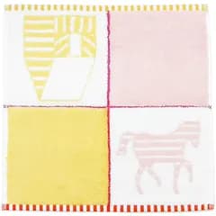【未使用品】エルメス　HERMES　ハンドタオル　Les Cabanes　ジョーヌ/ローズ