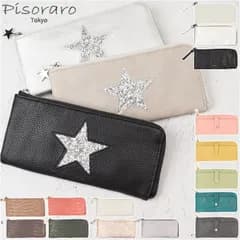 ☆ Pisoraro ピソラロ 長財布 Pisoraro ピソラロ 長財布 財布 お財布 おさいふ さいふ ロングウォレット ウォレット 星 スター キラキラ きらきら 薄型 スリム 薄い 小銭入れ 札入れ カード入れ ファスナー 小銭 お札 カード