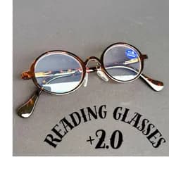 2.0 老眼鏡 丸メガネ 眼鏡メンズレディース レオパード べっ甲 レトロクラシック ビンテージ 丸い ラウンドオーバル人気お洒落ブルーライトカット かっこいい可愛い オシャレ40代50代60代 小さめ小さい UV リーディングシニアグラスクリア PCパソコン