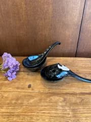 【新品】大レンゲ・穴明レンゲ（受台２個付き）　鍋　お鍋　取り分け用レンゲ　受台　取り分け　鍋用