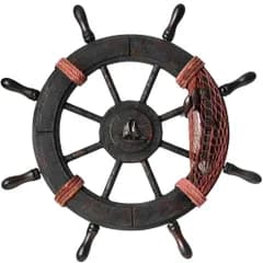 heizi 船 舵 インテリア 舵輪 錨 置物 海 海賊 オブジェ アンティーク ビンテージ レトロ (45cm舵)