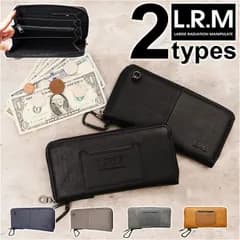 ☆ L.R.M 長財布 財布 メンズ 長財布 L.R.M CMK20-0753 長サイフ ロングウォレット ラウンドファスナー サイフ さいふ 合皮 フェイクレザー 大容量 高校生 中学生 男子 男の子 カラビナ付き おしゃれ ジュニア 小物 かっこいい