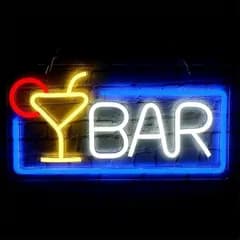 East Leaf バーネオンサイン ネオンライト BAR ホームバー LED USB給電 吊り下げ インテリア 業務用 デコレーション 青(ブルー,  42x22cm)