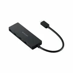 【新品・7営業日以内発送】ELECOM エレコム U3HC-H040BK Type－C ハブ USB3．2 Gen1 USB－A ×4 バスパワー 薄型 ケーブル長15cm ブラック U3HCH040BK【沖縄離島販売不可】