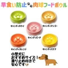 肉球フードボウル　Sサイズ　早食い防止　フードボール　犬猫　オレンジ　グリーン　ピンク　イエロー