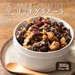 【賞味期限 2026年6月1日】【300g】リッチグラノーラ 保存料着色料0 グルテンフリー チョコグラノーラ カカオ ココア 米粉 はちみつ ナッツ ベリー オレンジピール ※