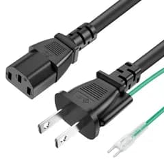 【人気商品】トラッキング対策 アース線付き 3ピンソケット(メス)⇔2ピンプラグ(オス) ストレートタイプ 電源変換ケーブル・アダプタ パワーコード 定格7A-125V コネクター ACコンセント 2m AC電源ケーブル POWSEED