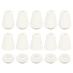uxcell ベルエンドストッパー プラスチックコードロープエンドロックロープファスナー トグルクリップ 蓋付き 引き紐 ストラップ バックパック用 16個 ホワイト
