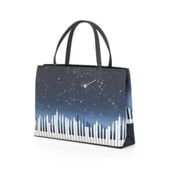 新品　召しませ花　トートバッグ　Mid-Blue Piano