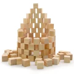 【在庫処分】積み木 立方体 木製 木 ブロック 図形キューブ キューブ 100個セット DIY工芸品 装飾 ウッド 未加工の木製キューブ 天然木 無着色 Enkrio 塗装なし (2*2*2cm)