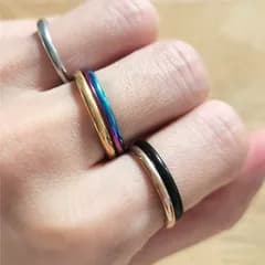 【リング 甲丸 幅2mm 色:レインボー】[Adelina Style] 指輪 リング サージカルステンレス 細身 レディース メンズ 金属アレルギー対応 男女 プレゼント
