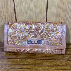 55 ANNA SUI アナスイ ドルチェ ローズ 長財布 レディース エナメル オレンジ系 ブランド小物