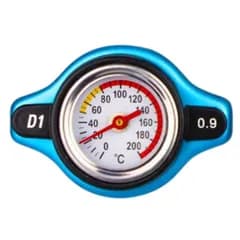 GRmkt ラジエーター キャップ 水温計 付き 温度計 車 カバー ゲージ 取付 汎用 0.9 ブルー [0.9]