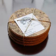 モンタード ラウンド コースター4枚 3D CORK社 ポルトガル製 天然コルク テーブルウェア ホームウェア 食器